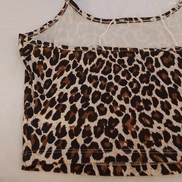 050. Leopard Print Crop Spaghetti Straps Camisole  Size S - Picture 16 of 16